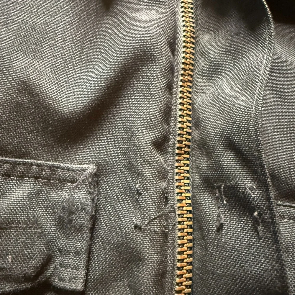 Carhartt Jacket‎ Mens Large Black C55 Arctic Yukon Work Thrashed Broken Zip - Picture 6 of 8